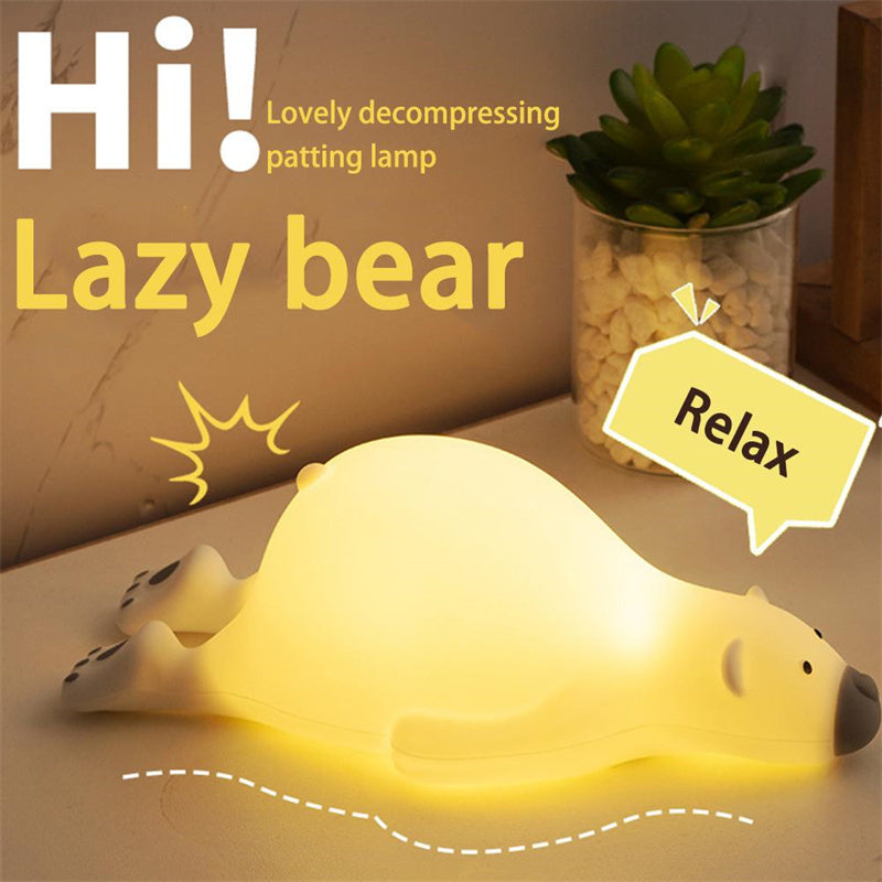 Cute Bear Silicone Night Light with 3 Brightness Levels