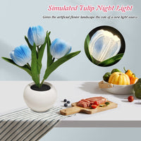 LED Tulip Night Light with Potted Flower Design