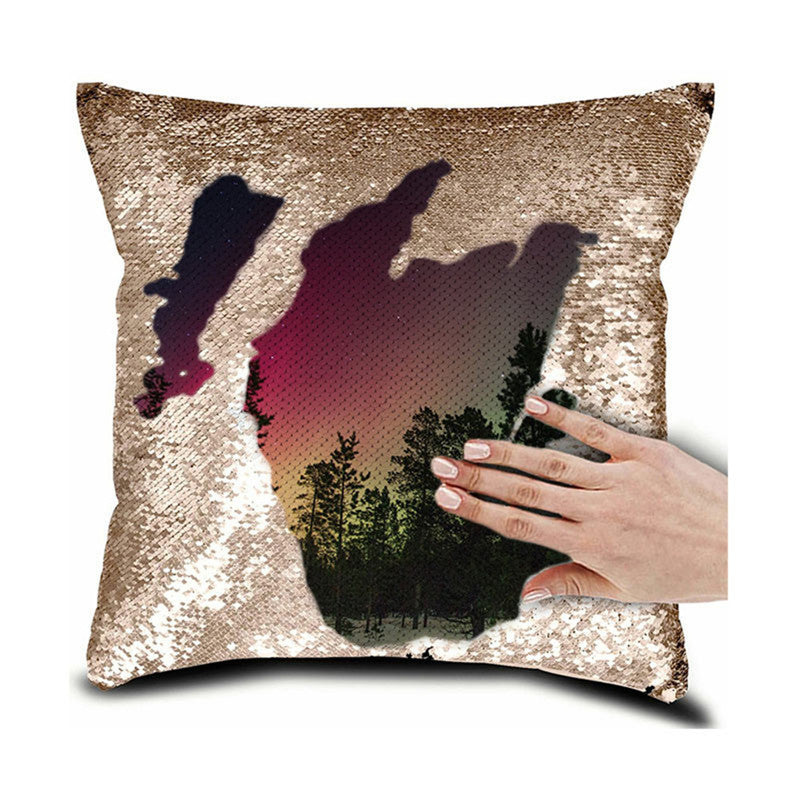 Personalized sequin pillow cover - 16*16".