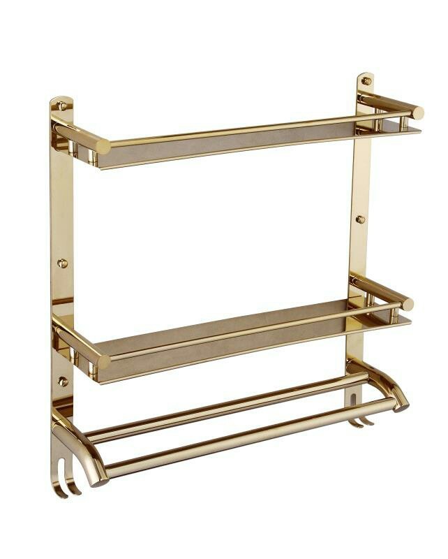 Stainless Steel Double Towel Rack.