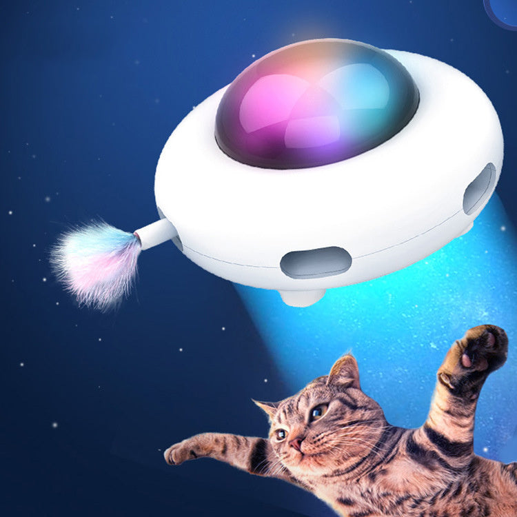 Smart UFO Gravity Cat Toy with Flying Teaser Turntable