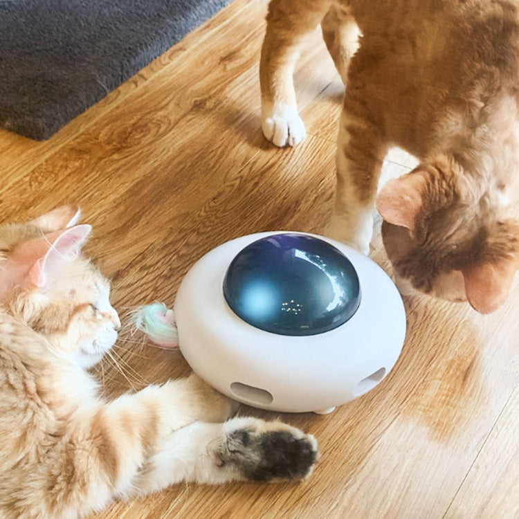 Smart UFO Gravity Cat Toy with Flying Teaser Turntable