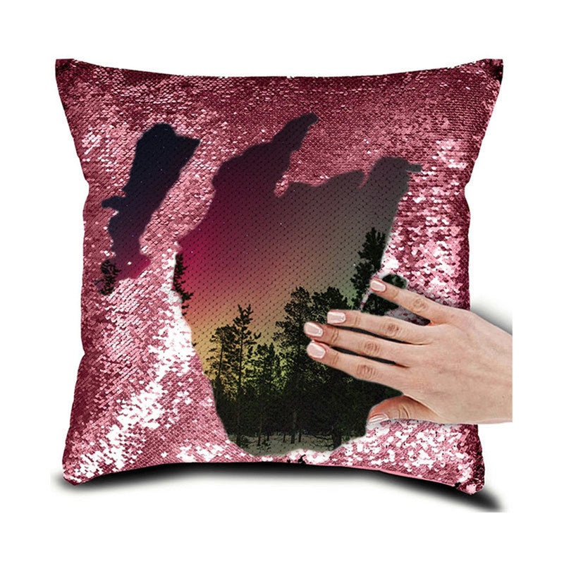 Personalized sequin pillow cover - 16*16".