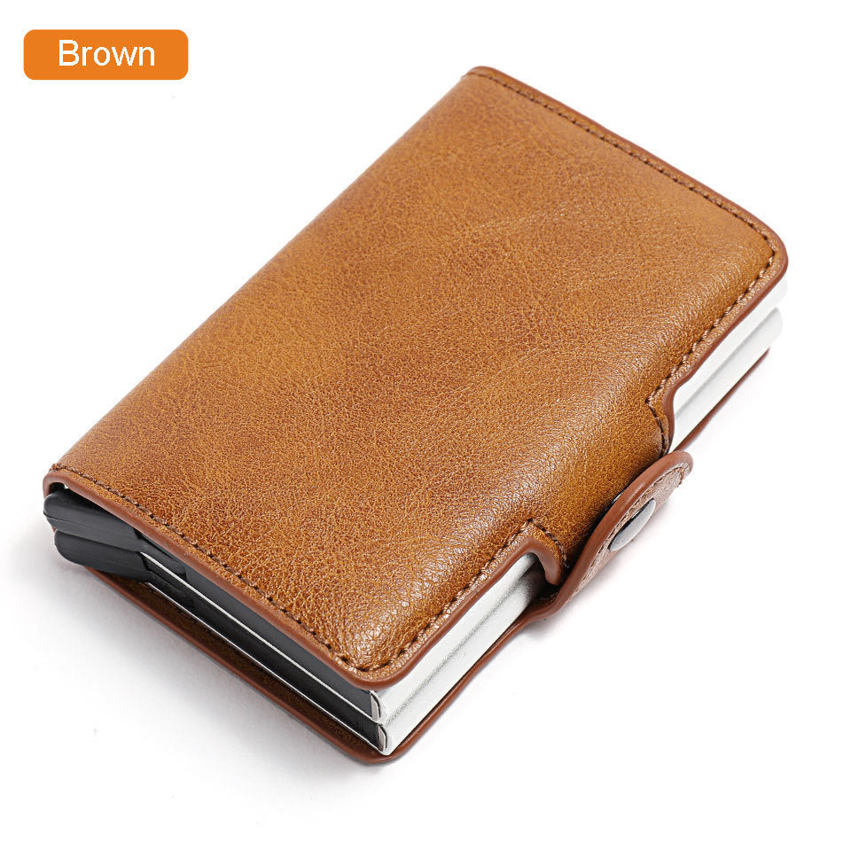 RFID leather wallet with money clip.