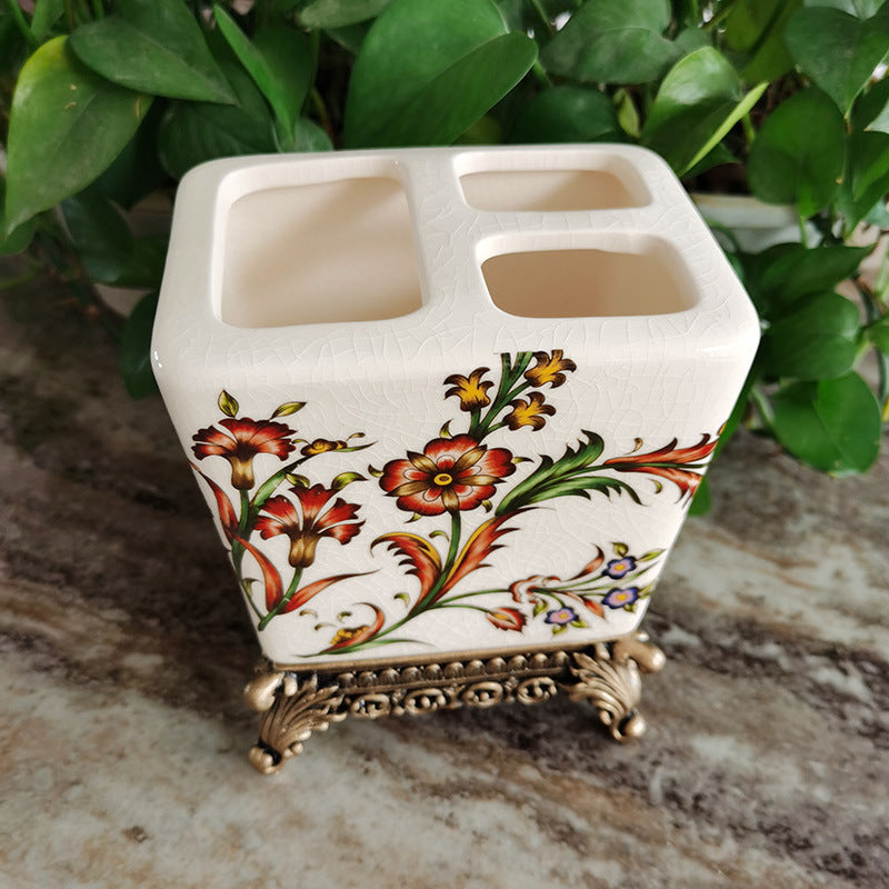 American Ceramic Toothbrush Holder Shelf