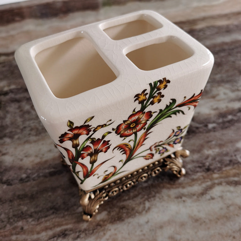 American Ceramic Toothbrush Holder Shelf