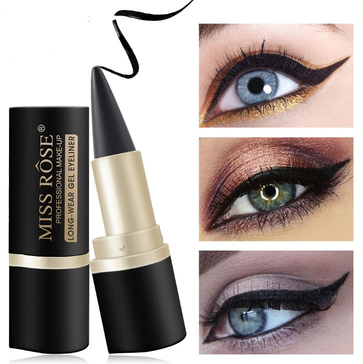 Waterproof black liquid eyeliner.