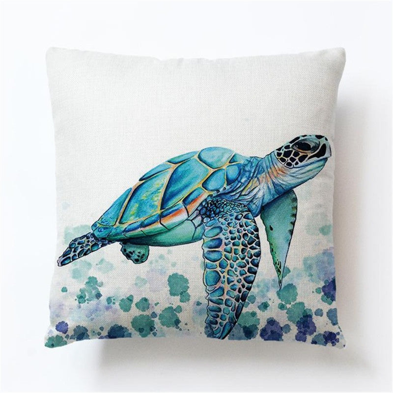 Turtle print cushion cover