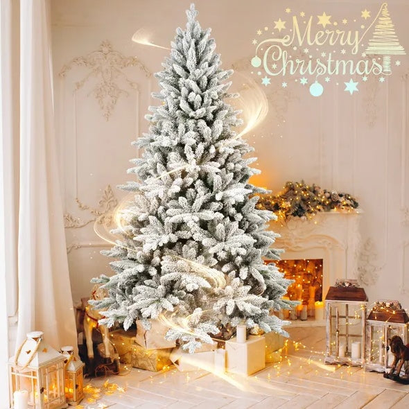 5ft Flocked Hinged Tree – Eco-friendly, fireproof artificial tree by Limei.