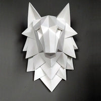 3D Abstract Wolf Head Sculpture, Handmade Resin Art for Wall Decor.