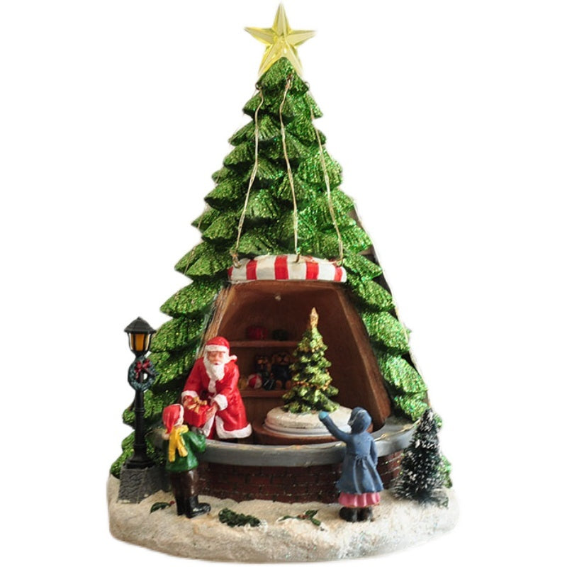 Hand-Painted Christmas Tree Toy Music Box Ornament.