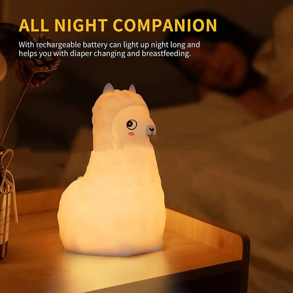 Cartoon Alpaca Night Light USB Charging