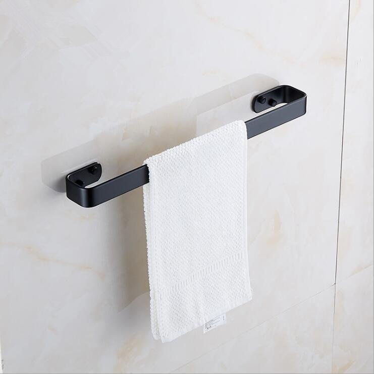 Black Aluminum Single Towel Bar