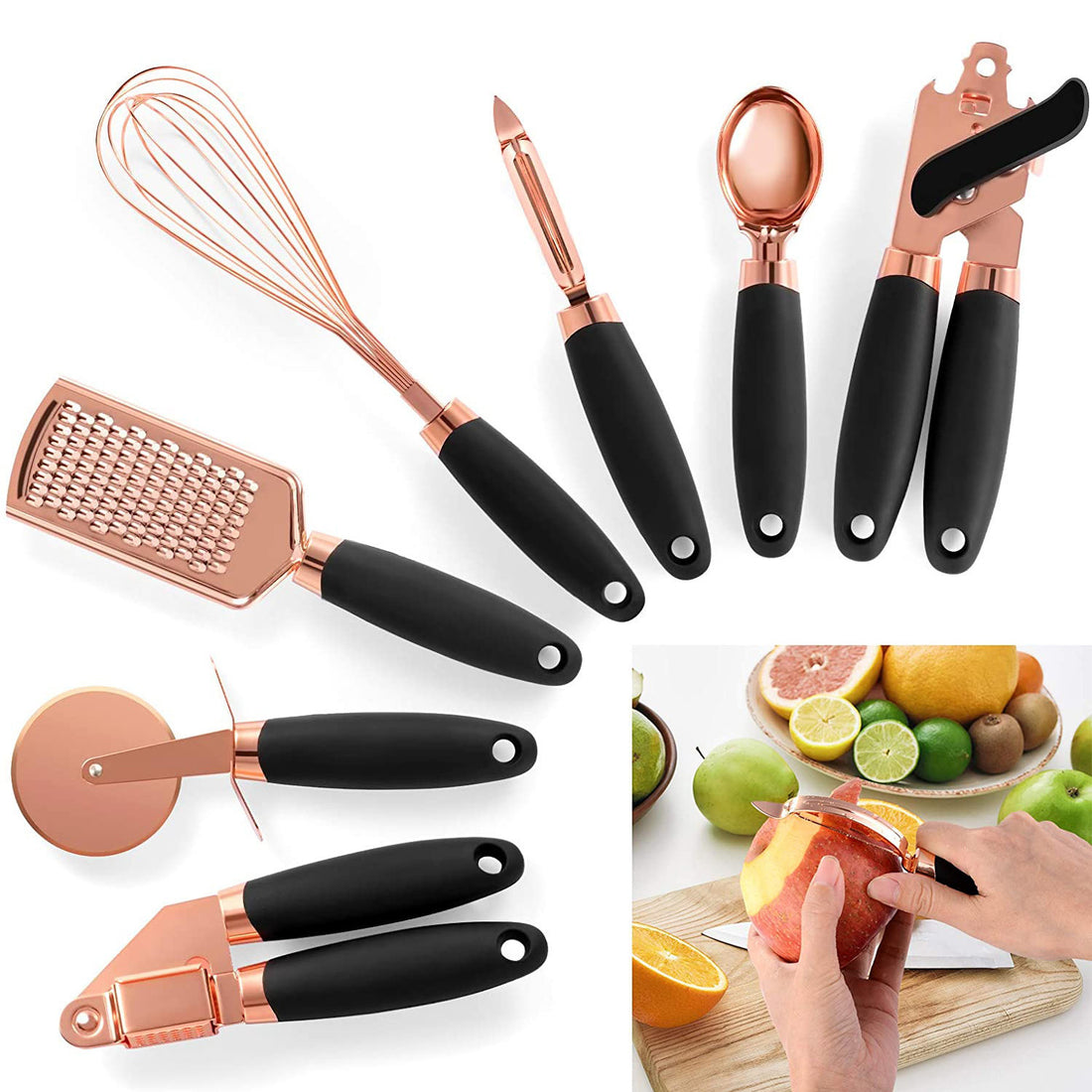 7-Piece Stainless Steel Kitchen Gadget Set.