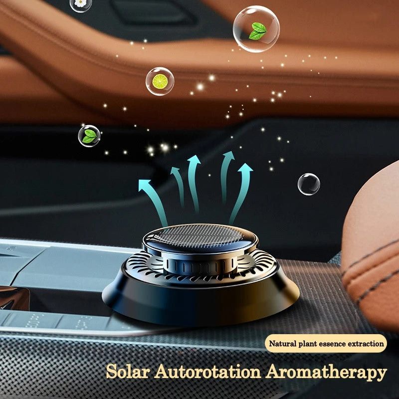 Solar-powered rotating car air freshener