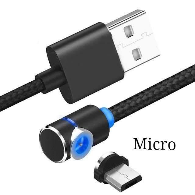 Magnetic LED Charger Cable: USB & Type-C