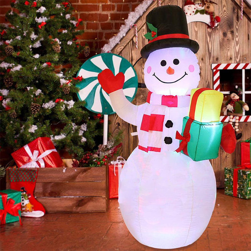 Inflatable Christmas LED Santa and Snowman Yard Decor