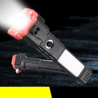 Multifunctional Car Safety Hammer with Emergency Flashlight and Power Bank