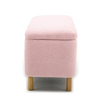 Basics Upholstered Storage Ottoman And Entryway Bench Pink