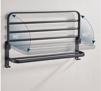 Wall-Mounted Towel Rack Shelf, No Drilling Needed.