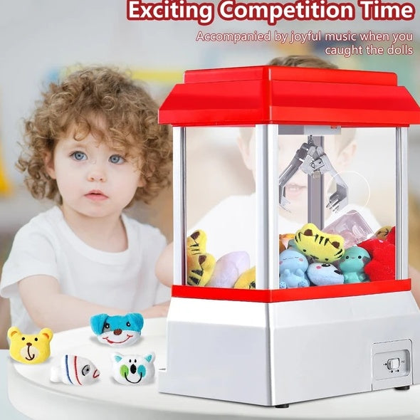 Mini Claw Machine Arcade Toy with Sound, Candy Dispenser for Kids