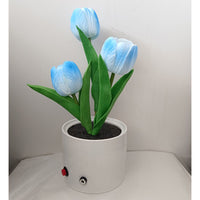 LED Tulip Night Light with Potted Flower Design