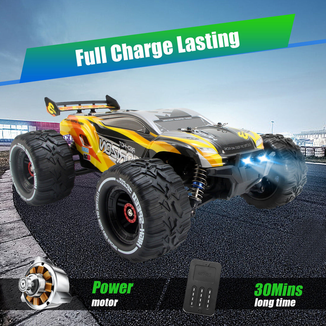 4DRC 1:10 RC Monster Truck, Off-Road Remote Control Car.
