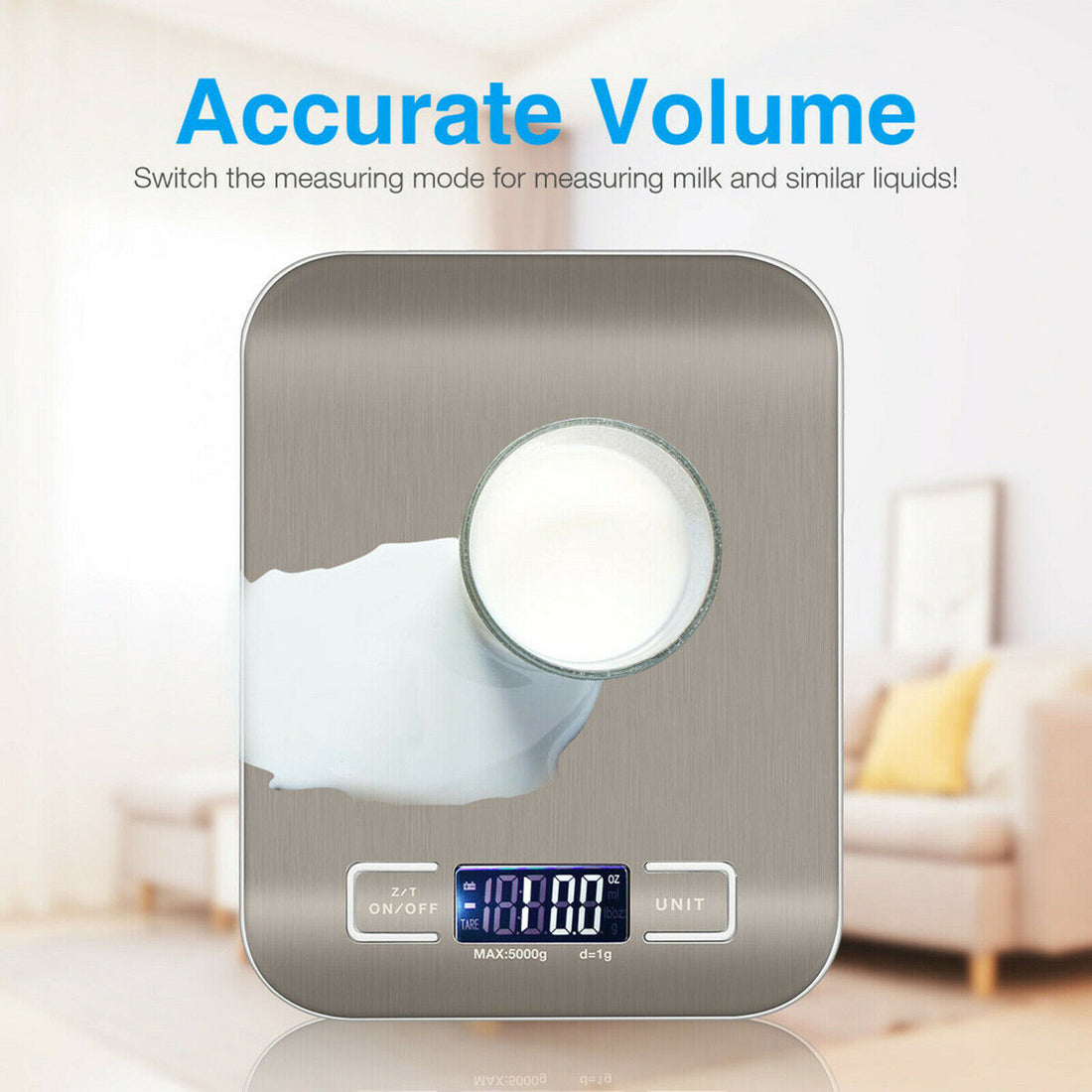 Digital Kitchen Scale: 5KG/11lb Capacity.