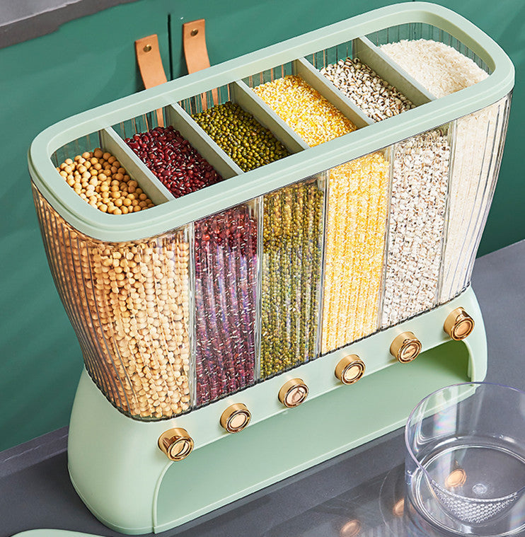 Kitchen Grain Storage Box with Compartments