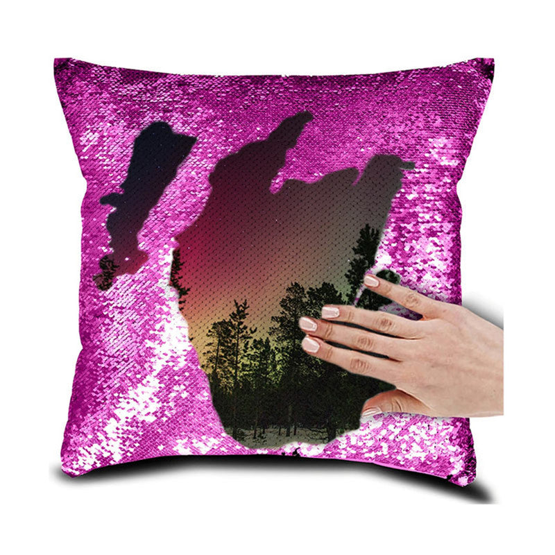 Personalized sequin pillow cover - 16*16".