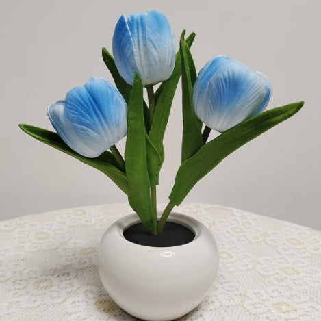 LED Tulip Night Light with Potted Flower Design