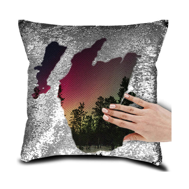 Personalized sequin pillow cover - 16*16".