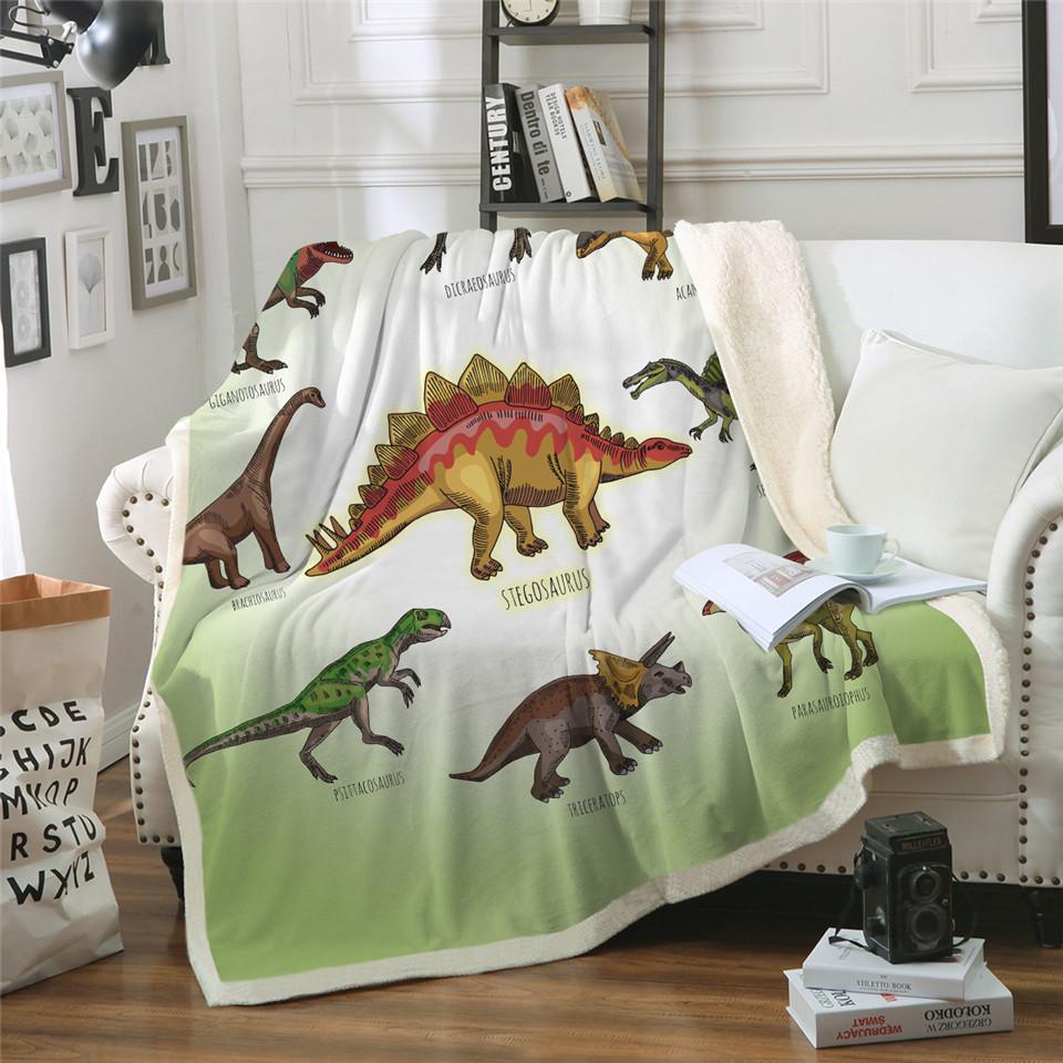 Jurassic Dinosaur Soft Cotton Blanket for Kids