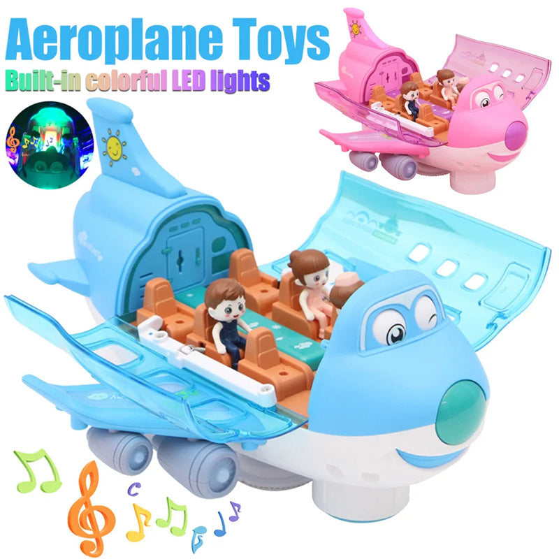 360° Rotating Electric Toy Airplane with LED Lights and Sound