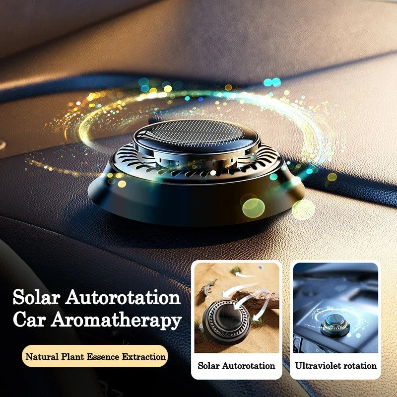 Solar-powered rotating car air freshener