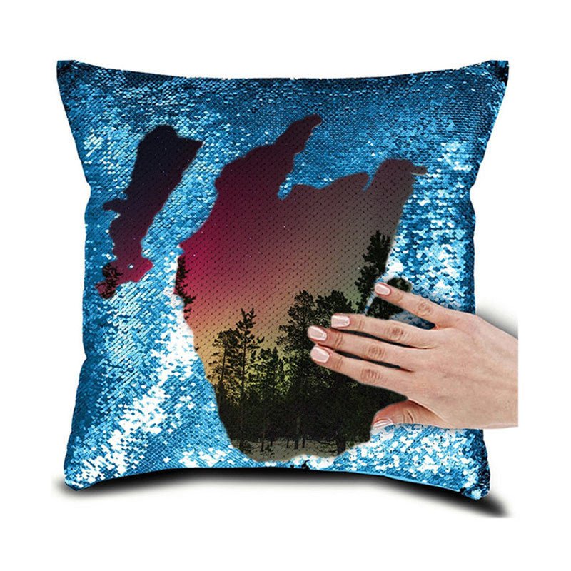 Personalized sequin pillow cover - 16*16".