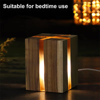 Adjustable Wood LED Desk Lamp with USB Charging