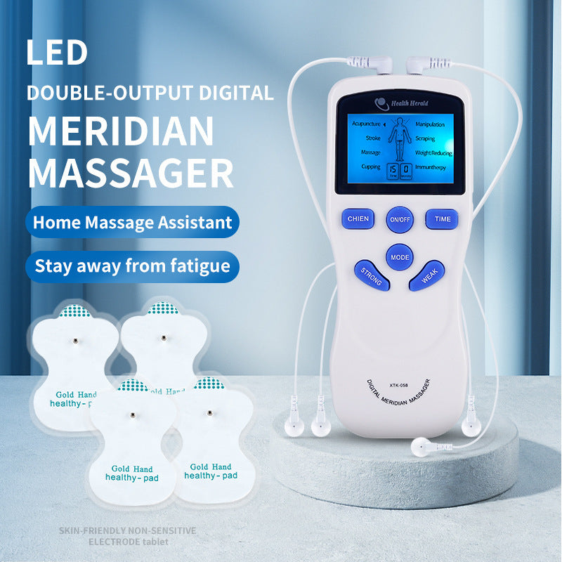 Double-Hole Digital Meridian Massager for Cervical and Lumbar Relief