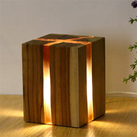 Adjustable Wood LED Desk Lamp with USB Charging