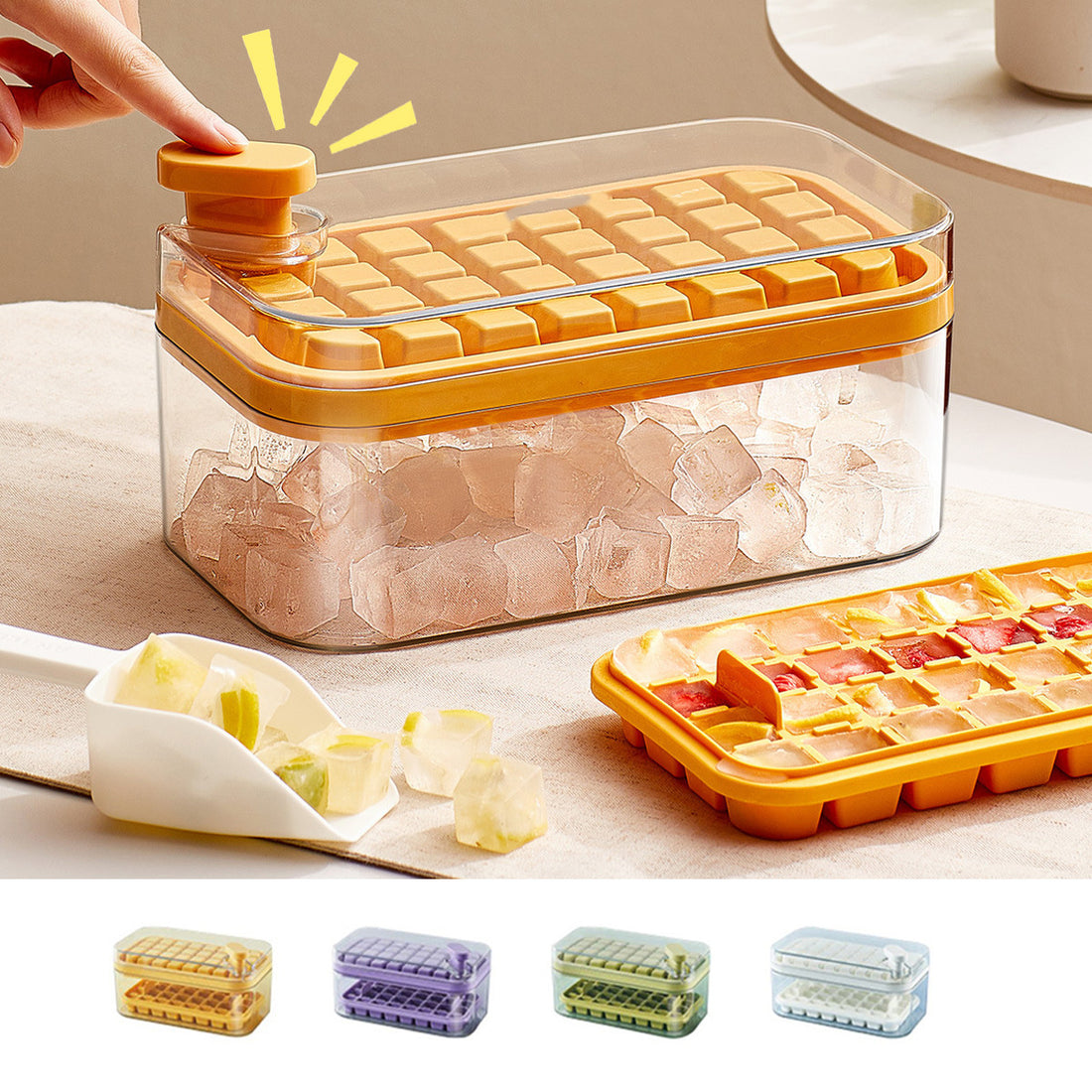 Ice Cube Maker with Storage Box and Lid