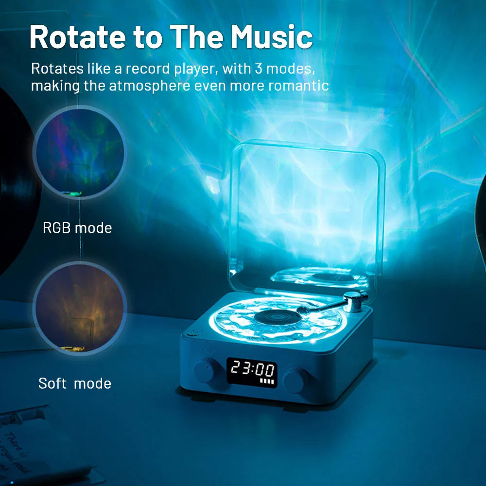 Vintage Turntable Speaker: Bluetooth, Vinyl Player, RGB Lamp