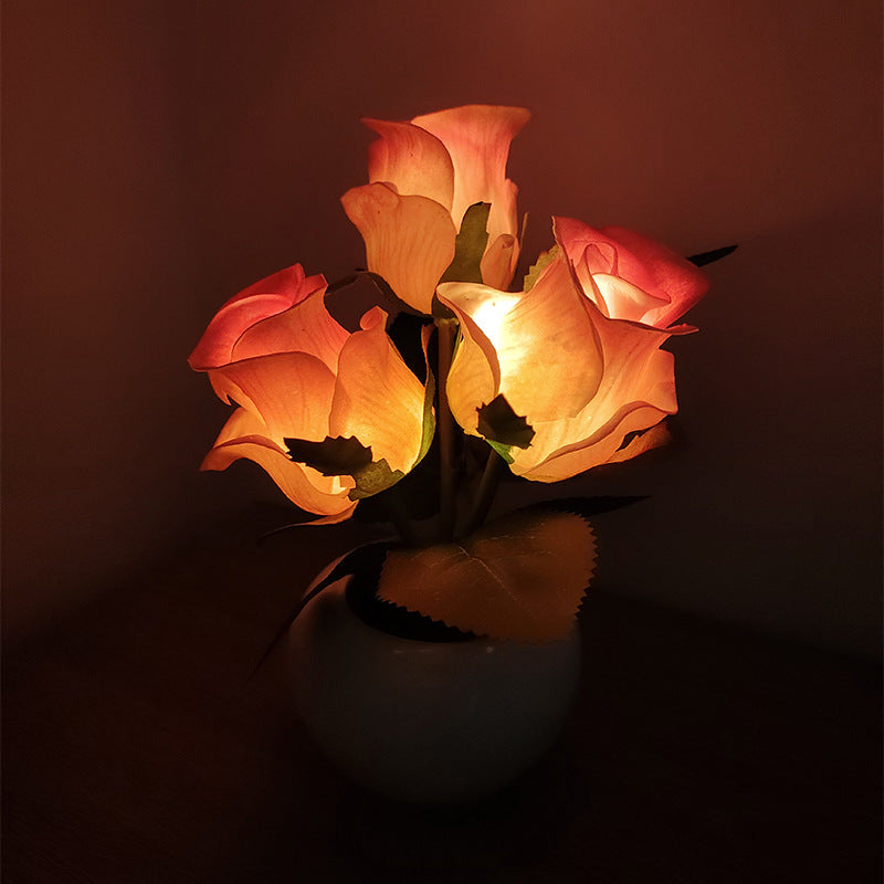 LED Tulip Night Light with Potted Flower Design