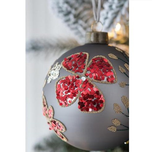 D4.7 Glass Christmas Ornaments, Set of 4.