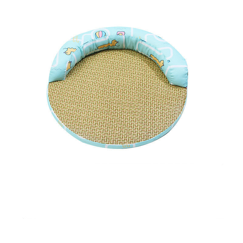 Summer Cool Rattan Pet Bed with Detachable Pillow