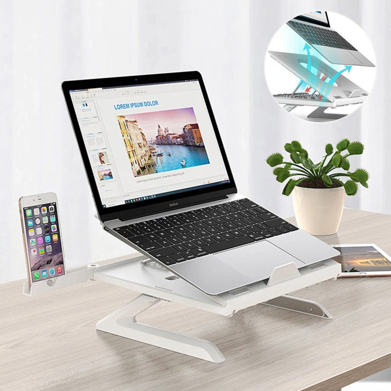 Portable folding laptop stand