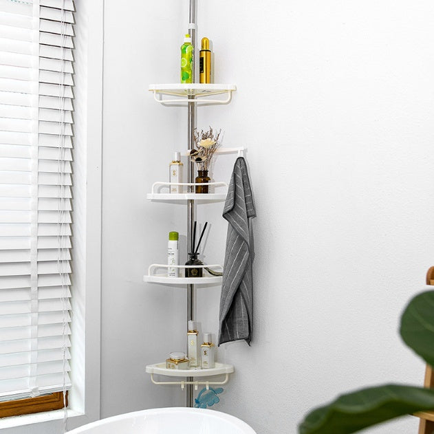 Telescoping Punch-Free Bathroom Storage Rack