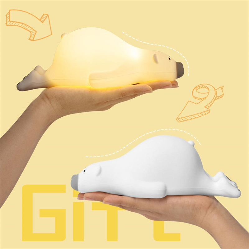 Cute Bear Silicone Night Light with 3 Brightness Levels