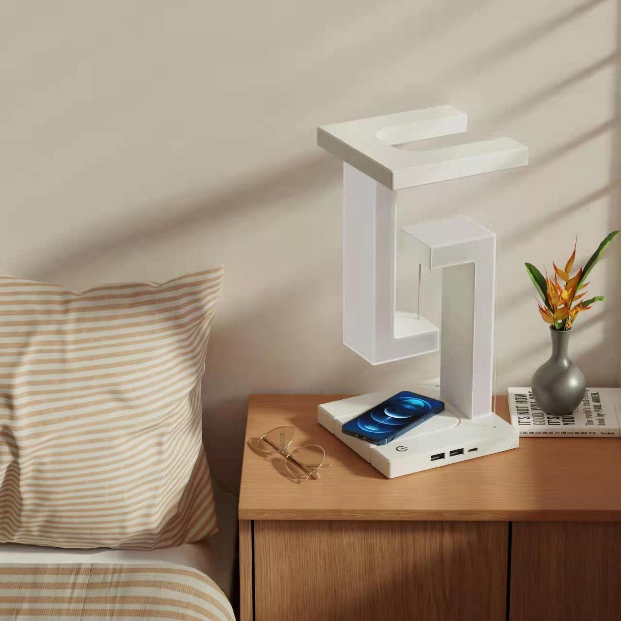 Wireless Charging Floating Table Lamp with Balance Design