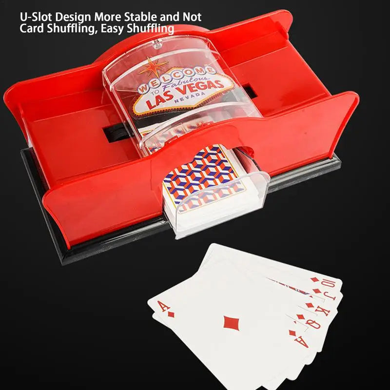 Hand-cranked casino card shuffler