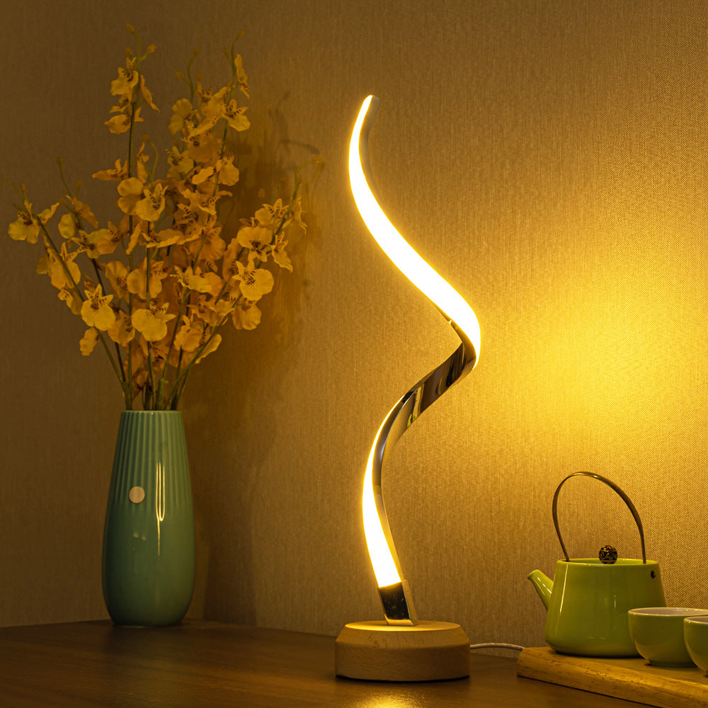 Spiral LED table lamp.